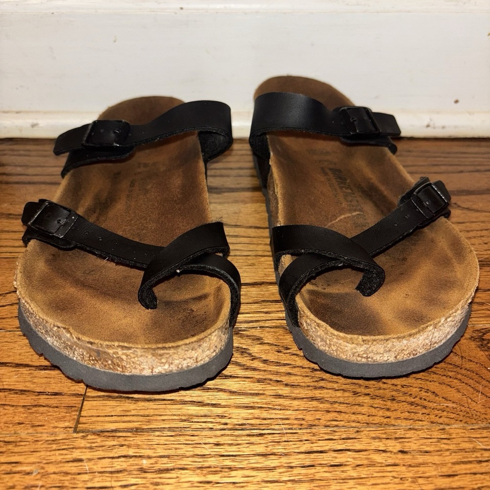 Birkenstock Mayari Black Birko-Flor Toe Loop Sandals Womens 40 L9 M7 - Picture 4 of 13
